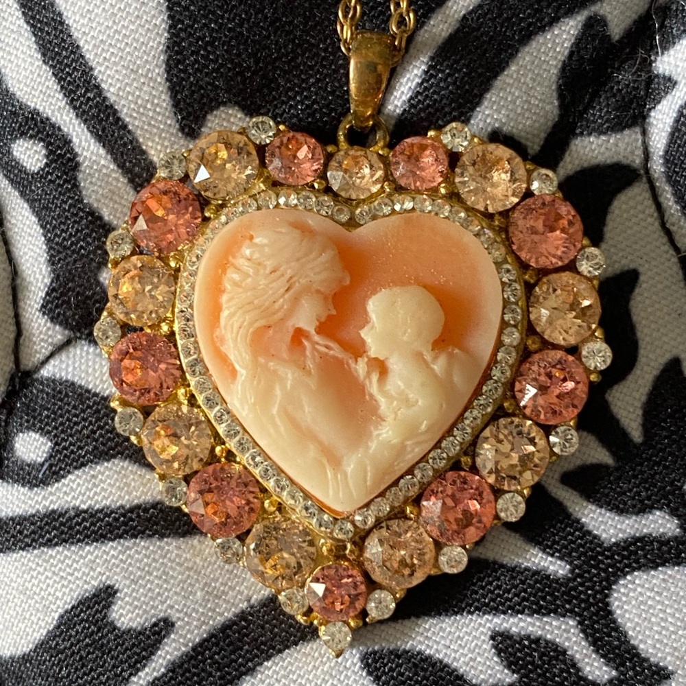 Mother & Child Cameo Necklace